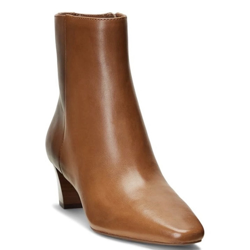 Lauren Ralph Lauren Willa Boots Women's Polo Tan Leather Ankle Bootie Size 5